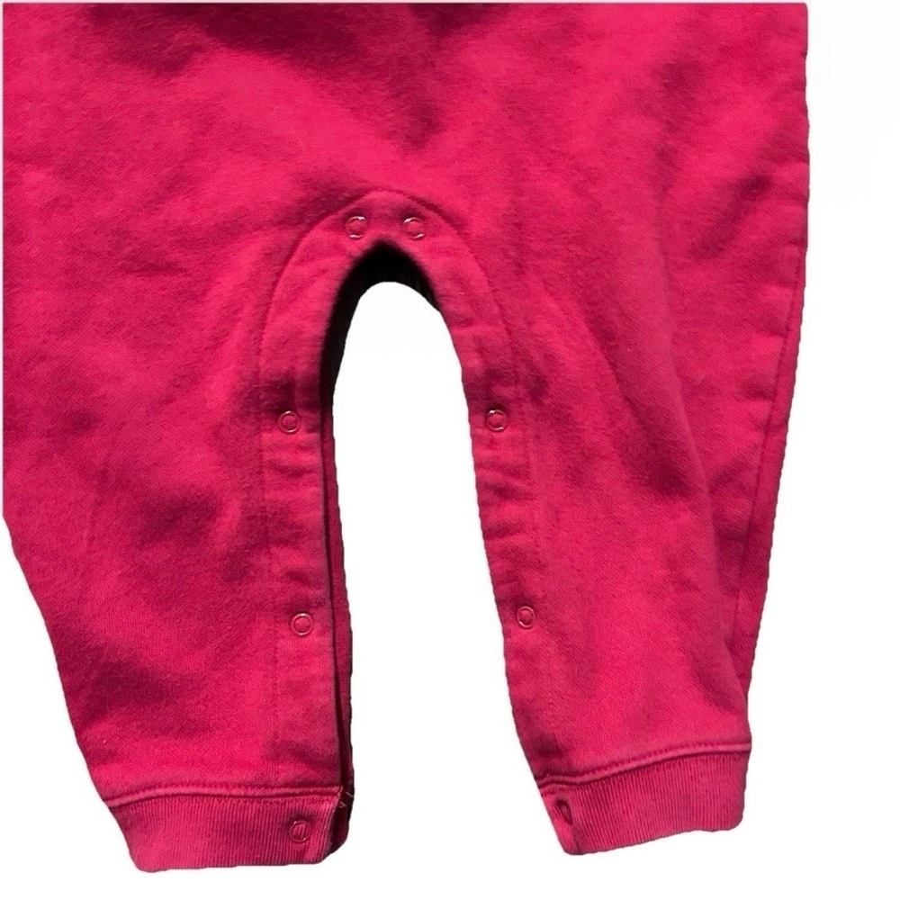 Vintage Oshkosh Red Fleece One Piece Slam Dunk Size 18-24 Months - Picture 3 of 4